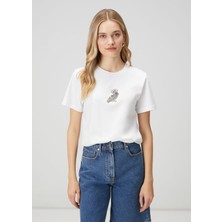  club kırık beyaz taş ışlemeli t-shirt