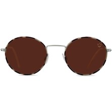 Eye Connection Daymoon Beyaz Kahverengi Metal Unisex Güneş Gözlüğü