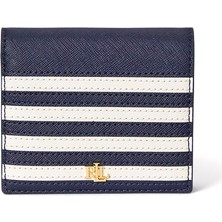 Lauren Ralph Lauren Lacivert Beyaz Çizgili Kadın Deri Cüzdan