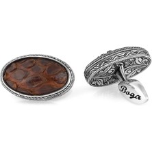 Boga Snake Oval Sml Gümüş Kol Düğmesi