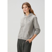 Polo Ralph Lauren Gri Kapüşonlu Fermuarlı Sweatshirt