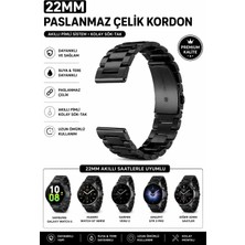 onlinekordon Diesel On Axial Uyumlu 22MM Siyah Paslanmaz Dolu Çelik Akıllı Pimli Kolay Sök Tak Akıllı Saat Kordonu