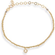 Ginza Design Jewelry Honey Pırlanta Taşlı 14 Ayar Altın Kadın Bilezik