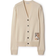Burberry Smt Krem Rengi Yün Kadın Hırka