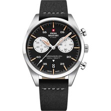 SWISS MILITARY BY CHRONO SM34090.03 Gümüş Rengi Deri Erkek Kol Saati