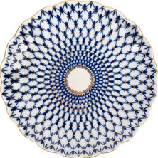 Imperial Porcelain Cobalt Net Mavi Porselen Kek Tabağı 23 cm