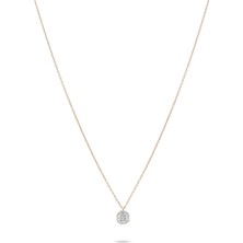 Safir Mücevher Anka Baget 14 Ayar Rose Gold Pırlanta Kadın Kolye