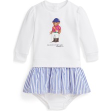 Polo Ralph Lauren Polo Bear Beyaz Kız Bebek Elbise