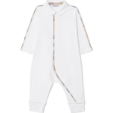 Burberry Hamilton Set Stretch Cotton Three-Piece Beyaz Bebek Tulum
