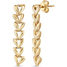 Orena Jewelry Herringbone 14 Ayar Altın Kadın Küpe