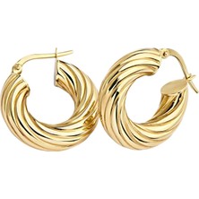 The Anoukis Twisted Bold Gold Hoops 14 Ayar Yellow Gold Çift Küpe