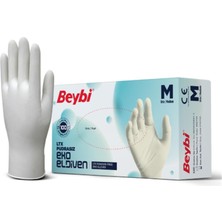 Beybi Lateks Pudrasız Eko (M) Medium Beden Muayene Eldiven 100L