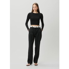 Michael Michael Kors Siyah Pileli Twill Pantolon