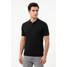 Çizgi Triko Erkek Polo Yaka Düğmeli Kısa Kollu Tişört Klasik Kalıp BGL-ST05546