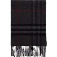 Burberry Double Ekd Gri Kaşmir Kadın Atkı