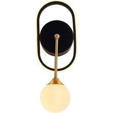 Lasttouch Elips Siyah Metal LED Aplik