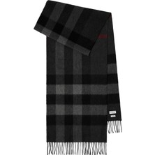 Burberry Check Gri Kaşmir Kadın Atkı