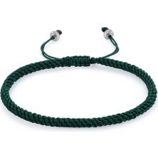 AtolyeWolf Knot Yeşil Erkek Gümüş Bileklik