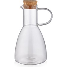 The Mia Şeffaf Cam Mantar Kapaklı Yağlık ve Sirkelik 400 ml