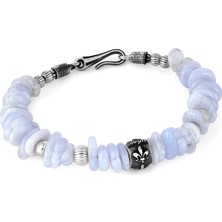 Boga Fleur De Lis Tourmaline Erkek Gümüş Bileklik