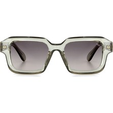 Mess Frames Drip Gri Transparan Asetat Unisex Güneş Gözlüğü