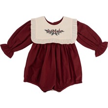 İlo + Friends Clementine Bordo Uzun Kollu Kız Bebek Tulum