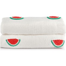 Rumija Home Melon Pop Karpuz Nakışlı Throw Tek Kişilik Battaniye 140 x 190 cm