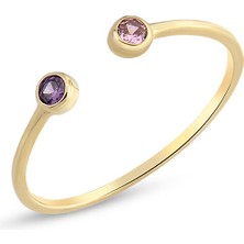 Orena Jewelry Rainbow 14 Ayar Altın Kadın Yüzük
