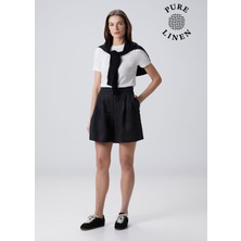  collection siyah keten şort