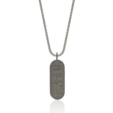 Melie Jewelry Cartousche 925 Ayar Gümüş Erkek Kolye