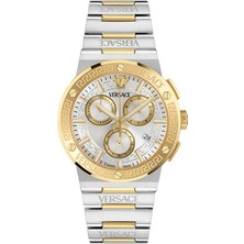 Versace VRSCVEKMA0525 Altın Rengi Metalik Gri Çelik Unisex Kol Saati