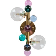 Bubble Lamp Soft Fırçalanmış Mat Gold Metal Şeffaf Aplik