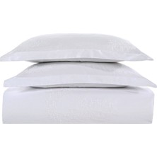 Qua Home Milo Beyaz 300 Tc Pamuk Saten Nakışlı ve Ajurlu Çift Kişilik Nevresim Seti 200 x 220 cm