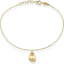 Orena Jewelry Teardrop Charm 14 Ayar Altın Kadın Bileklik