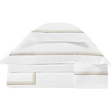 Valeron Trio Camel Işlemeli Saten Çift Kişilik Nevresim Takımı 200 x 220 cm