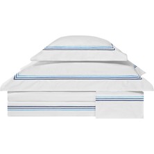 Valeron Trio Lacivert Işlemeli Saten Çift Kişilik Nevresim Takımı 200 x 220 cm