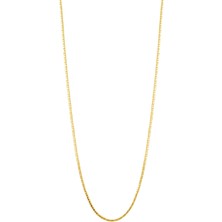 Safir Mücevher Silindir Zincir 14 Ayar Altın Unisex Kolye