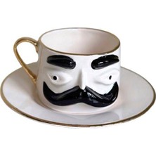 Todandco Hulusi Bey Siyah Mustache Seramik Çay Fincanı