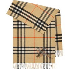 Burberry Check Ekd x Stıtch Bej Kaşmir Kadın Atkı