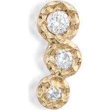 Ginza Design Jewelry Santa Trio Pırlanta Taşlı 14 Ayar Altın Kadın Tek Küpe