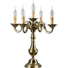 Bakara Collection Evoque Eskitme Pirinç Döküm Bronz 5 Kollu Abajur