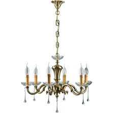 Bakara Collection Licio Eskitme Pirinç 6 Kollu Avize