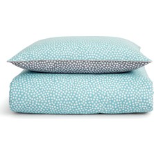 Griemay Dots Mavi Pamuklu Battal Boy Nevresim Takımı 240 x 220 cm