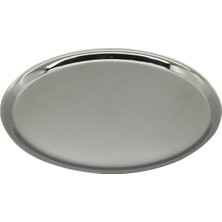 Es Collection Gümüş Rengi Metal Orta Boy Servis Tepsisi 25 cm