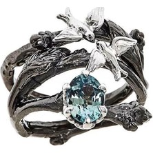 Berrakka Jewellery Kırlangıç Ciftli 18 Ayar Altın Kaplama Kadın Yüzük