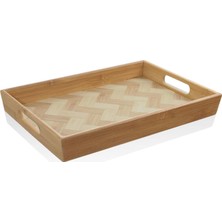 The Mia TPS0074 Wicker Bambu Dikdörtgen Tepsi