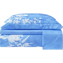 Valeron Eunike Mavi Pamuklu Super King Size Nevresim Takımı 260 x 240 cm