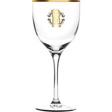 Roberto Cavalli Monogram Gold Altın Dekorlu Kristal Su Kadehi