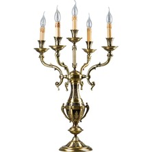 Bakara Collection Lenoir Eskitme Pirinç 5 Kollu Abajur