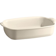 Emile Henry Ekru Seramik Dikdörtgen Fırın Kabı 30X19 cm